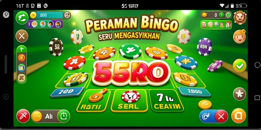 Tampilan gameplay seru dari 55RT dalam permainan Bingo.