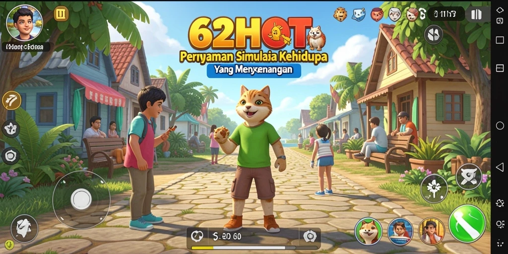 Screenshot utama 62HOT menampilkan gameplay simulasi yang seru.