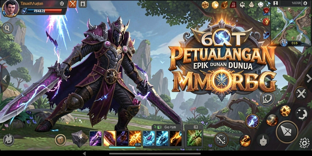 Tangkapan layar gameplay 6RT yang menampilkan aksi pertarungan seru di dunia MMORPG.