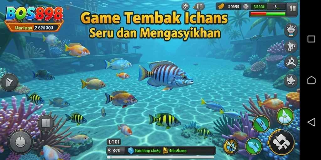 Screenshot utama BOS898 menunjukkan aksi menembak ikan yang mendebarkan.