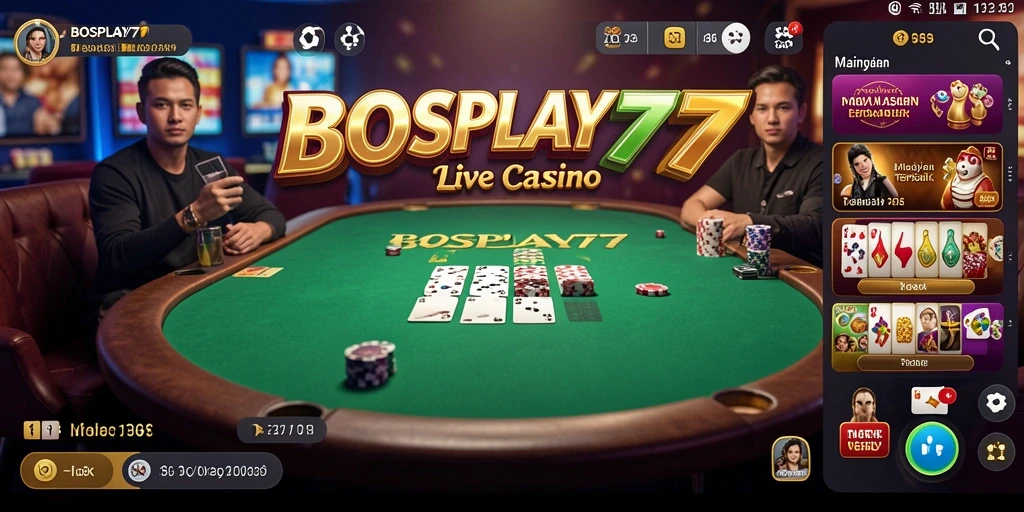 Screenshot gameplay Live Casino yang menggambarkan aksi seru di BOSPLAY77.
