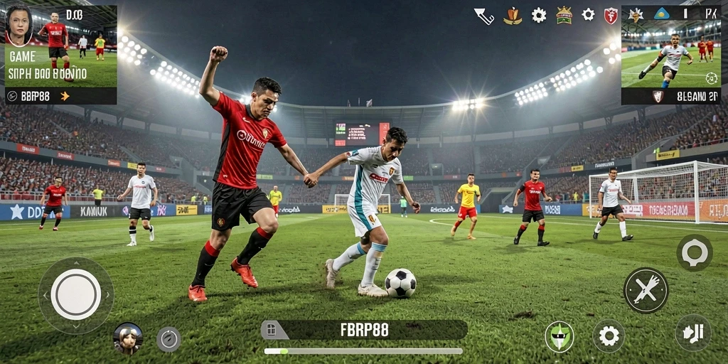 Tampilan gameplay seru dalam permainan sepak bola FBRP88.