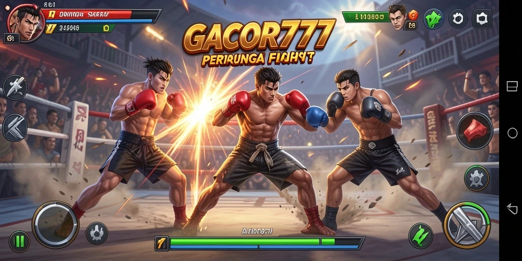 Tampilan pertarungan seru dalam GACOR777 dengan karakter unik.