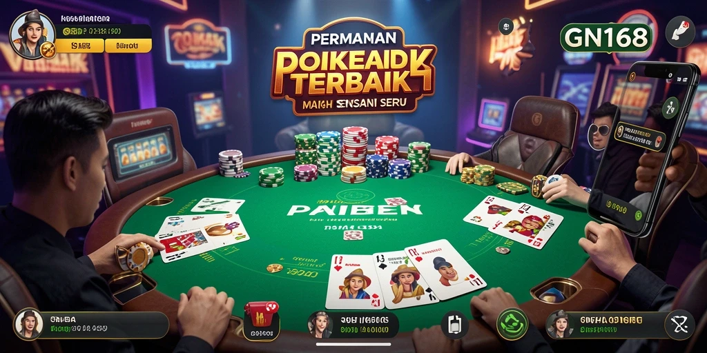 Tampilan menarik dari gameplay Poker di GN168.