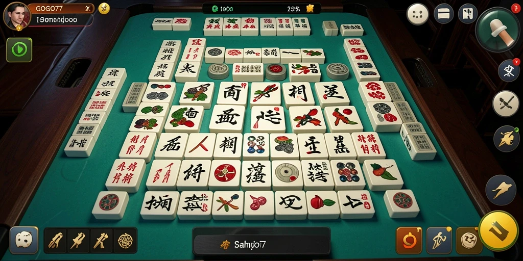 Screenshot GOGO77 menampilkan gameplay Mahjong yang menarik dan menantang.