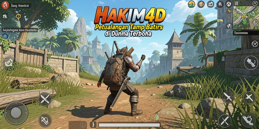 Screenshot menarik dari gameplay di HAKIM4D yang menunjukkan dunia terbuka.