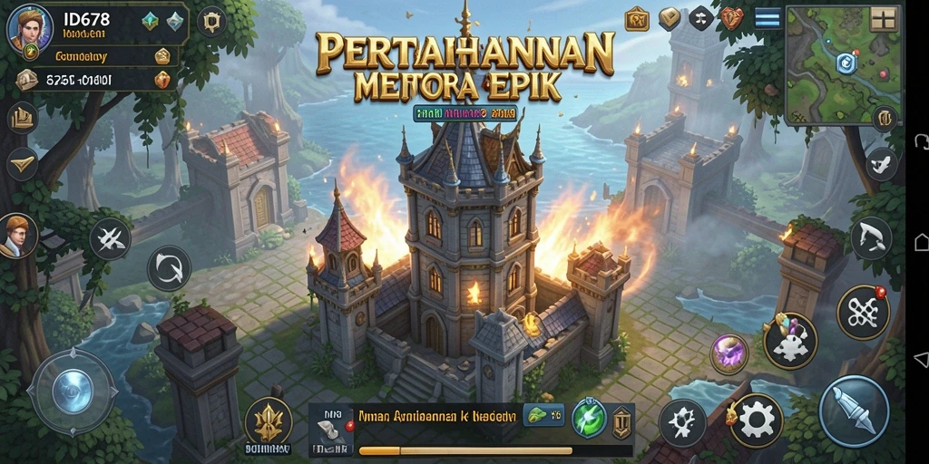 Tampilan gameplay menakjubkan di ID678 dengan strategi Tower Defense yang menarik.