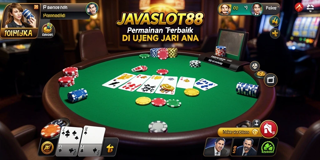 Tampilan gameplay seru dari JAVASLOT88 yang menampilkan poker.