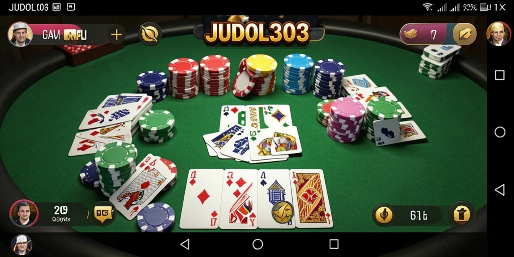 Screenshot JUDOL303 menampilkan gameplay Gaple yang seru dan interaktif.