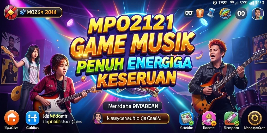 Screenshot utama MPO2121 menampilkan gameplay musik yang seru.