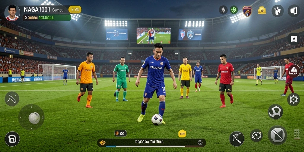 Gameplay <strong>NAGA1001</strong> yang seru dan menantang di lapangan sepak bola.