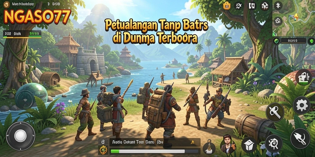 Tampilan gameplay NGASO77 yang menarik di dunia terbuka.