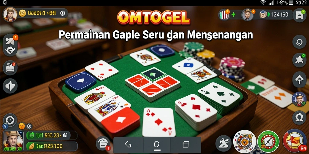 Tampilan gameplay Gaple OMTOGEL yang seru dan menarik.