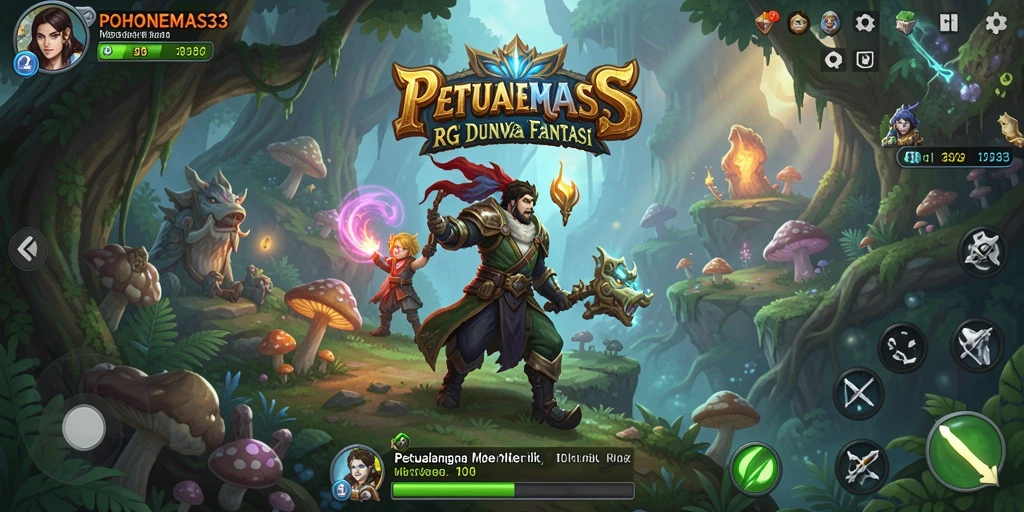 Screenshot gameplay menampilkan aksi pertempuran epik dalam POHONEMAS33.