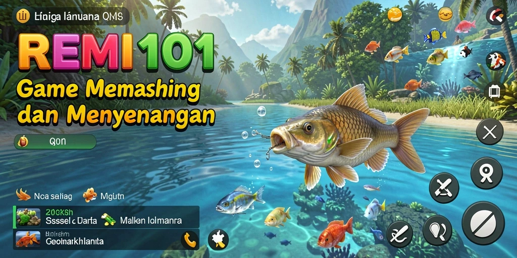 Tampilan tangkapan ikan dalam gameplay REMI101 yang menawan.