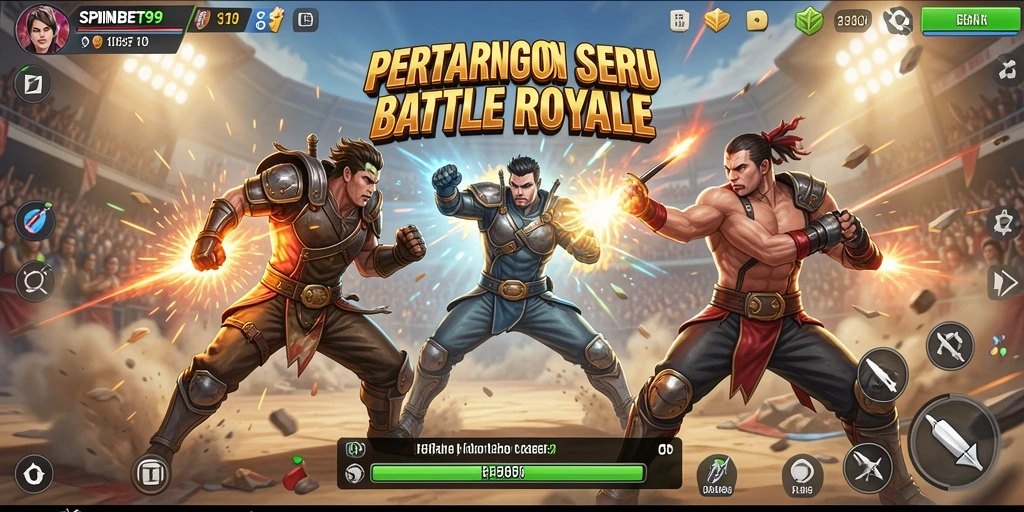 Screenshot menarik menunjukkan aksi pertarungan dalam SPINBET99.