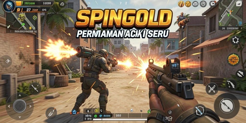 Tampilan screenshot permainan SPINGOLD dengan aksi menegangkan.
