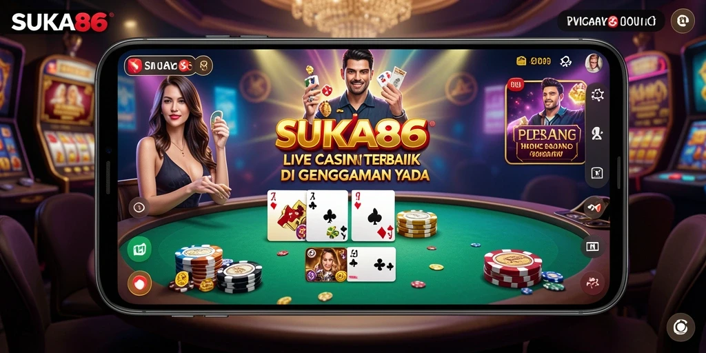 Screenshot menunjukkan dealer langsung di SUKA86 dengan gameplay yang menarik.
