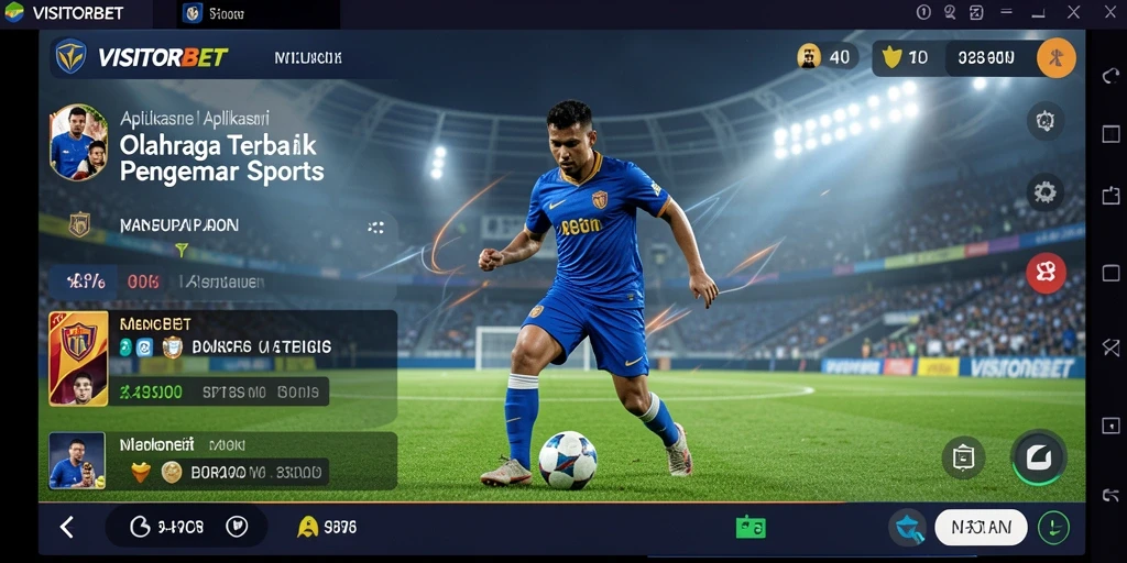 Screenshot VISITORBET menunjukkan gameplay dan analisis statistik olahraga.