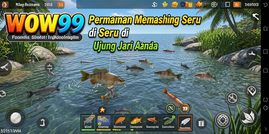 Tampilan gameplay WOW99 yang menampilkan keseruan memancing.